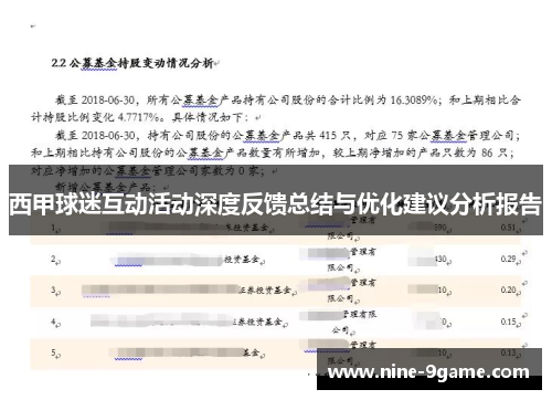 西甲球迷互动活动深度反馈总结与优化建议分析报告